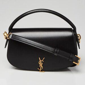 Yves Saint Laurent Black Box Leather Voltaire Top Handle Crossbody Bag